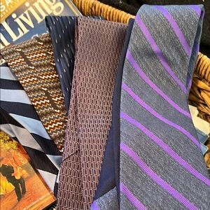 Five Men's Silk Ties Various Brands
